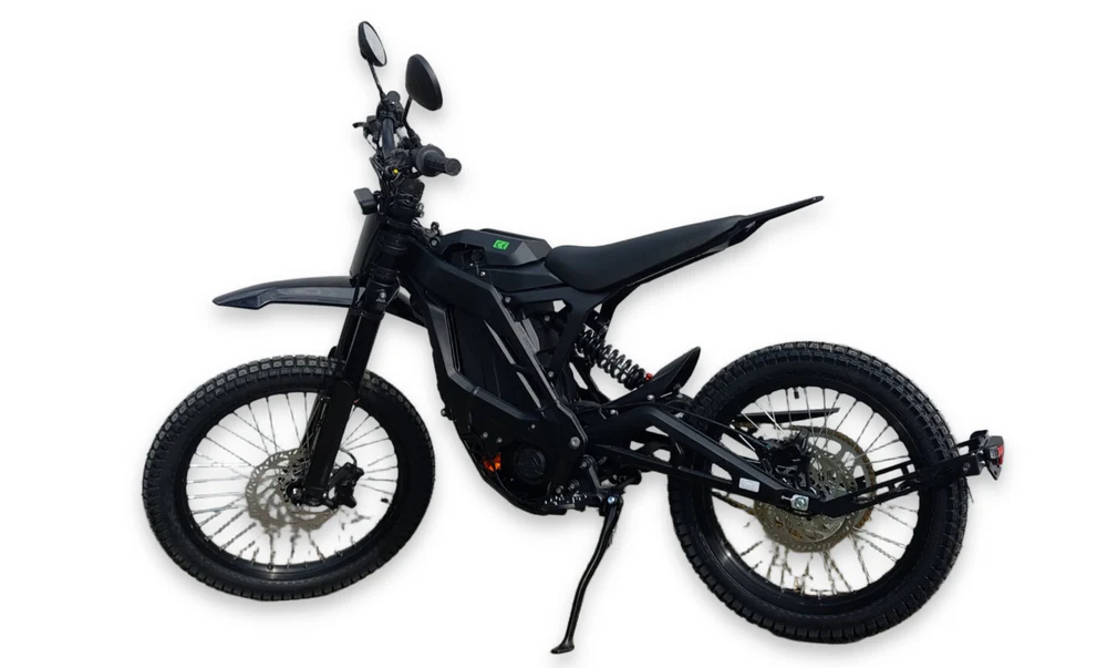 E RIDE PRO SS 2.0 12kw Electric Dirt Bike performing on a rugged off-road trail.